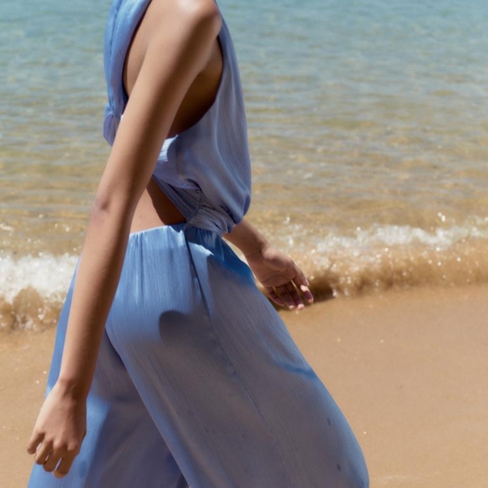 Zara NWTs Satin Jumpsuit With Wrinkled Effect - Picture 2 of 10